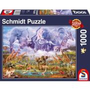 Puzzle 1000 piese, Animale la adapat, Schmidt