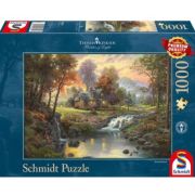 Puzzle 1000 piese, Thomas Kinkade - Cabana la munte, Schmidt