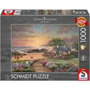 Puzzle 1000 piese, Thomas Kinkade - Casuta pe malul marii, Schmidt