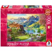 Puzzle 1000 piese, Vacanță în Munții Dolomiți, Schmidt