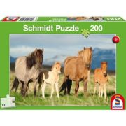 Puzzle 200 piese, Familie de cai, Schmidt