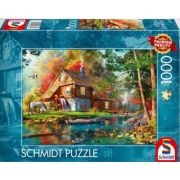 Puzzle 1000 piese, Moara de apă în toamnă, Schmidt