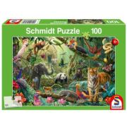 Puzzle 100 piese, Jungla colorata, Schmidt