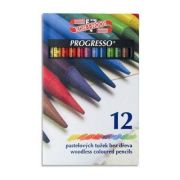 Creioane colorate fara lemn Koh-i-noor Progresso K8756-12, 12 culori, cutie carton