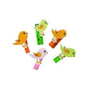 Accesorii creatie - lemn - carlig pasari, colorat, 3.5cm, set 6 buc, Colorarte