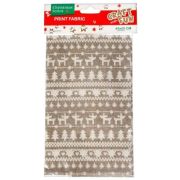 Accesorii craft - Craciun, 45x50cm, textil, maro, Craft with Fun, Print Fabric, 412797