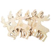 Accesorii creatie - lemn decupat - reni, set 6 buc, Colorarte, FS-MF