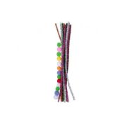 Accesorii creatie - sarma plusata, 18mm, cu Pom Pom, set 25 buc, Colorarte