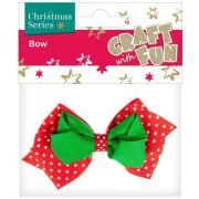 Accesorii craft - fundita cu buline, textil, rosu, verde, Craft with Fun, 383971