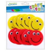 Accesorii creatie - emoji fetru, set 10 buc, Craft with Fun, 463451