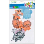 Forme decorative - hartie gumata autoadeziva - animale, diverse culori, set 12 buc, Craft with Fun, 463734