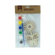 Accesorii creatie - lemn decupat - floare, +6 culori +pensula, pentru pictat, CNX, 21159-11