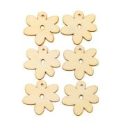 Accesorii creatie - lemn - floare, set 6 buc, Colorarte