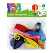 Baloane aniversare Fiorello, 25. 4cm, diverse culori metalizate, 170-2451, set 12 buc