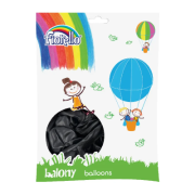 Baloane aniversare Fiorello, 25. 4cm, negru metalizat, 170-2501, set 100 buc
