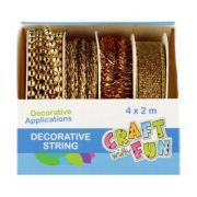 Banda decorativa Craciun, 4 modele, 3m, auriu, Craft with Fun, 567250
