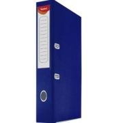 Biblioraft plastifiat Noki, A4, portret, 5cm, buzunar eticheta, inele metalice - albastru inchis