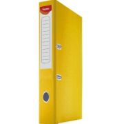 Biblioraft plastifiat Noki, A4, portret, 5cm, buzunar eticheta, inele metalice - galben