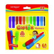 Carioci colorate Keyroad Capfix Connectible KR971769, triunghiulare, 12 culori, blister carton