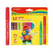 Carioci colorate Keyroad Jumbo Washable KR971413, 12 culori, lavabile, blister carton