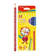 Creioane colorate Keyroad KR971273, triunghiulare, 12 culori, blister carton