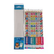 Creion grafit CNX YL241335, HB, model tabla inmultirii cu guma, set 12 buc