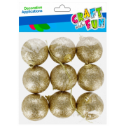 Globuri brad Craciun Craft with Fun 521634, auriu, 5cm, set 9 buc