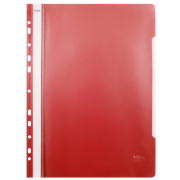 Dosar cu sina Noki 482011-080, plastic, rosu, multiperforatii pentru arhivare, colturi rotunjite, set 25 buc