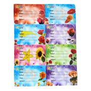 Etichete scolare CNX 8/coala, model flori, 10 coli/set