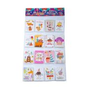 Felicitari CNX 8448, mini HappyBirthday, 6. 7x9. 4cm, set 128 buc