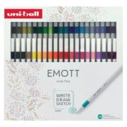 Fineliner UNI EMOTT PEM-SY, 0. 4mm, set 40 culori, cutie cadou cu clapeta si magnet