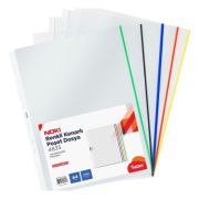 Folie de protectie Noki 4833, A4, portret, 70 microni, plastic, transparent, cu perforatii, margini colorate, set 25 buc