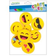 Forme decorative - hartie gumata autoadeziva - emoji, galben, set 8 buc, Craft with Fun, 463729