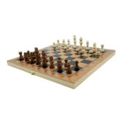 Joc 3in1 - Sah, Dame si Table - CNX, cutie lemn maro, inchidere magnetica, 35x35cm, 3+ ani, S3830