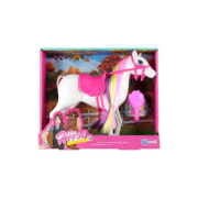 Jucarie cal cu sa + pieptene Cute Horse, 28x24x8cm, diverse culori, 3+ ani, MegaCreative, 543526