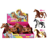 Figurina cal cu accesoriu MegaCreative 510700, 20cm, plastic, diverse culori, 3+ ani