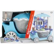 Set de joaca 4 in 1 - stand dentist - accesorii diverse incluse, cu maner, pe roti, bleu-gri, MegaCreative 460277, 3+ ani