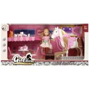 Papusa - fata cu cal si accesorii, 14cm, 3+ ani, MegaCreative, 498763