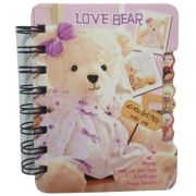 Jurnal A6 CNX Love Bear XQ-014, 108 pagini, coperta carton, cu spira