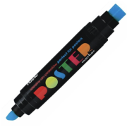 Marker permanent Fiorello Poster GR-1712, 2 capete- tesit 10mm / patrat 17mm - albastru