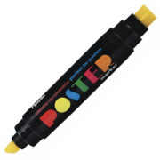 Marker permanent Fiorello Poster GR-1712, 2 capete, galben - tesit 10mm / patrat 17mm