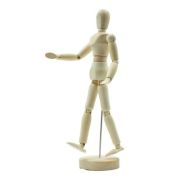 Manechin articulat reglabil forma barbat, CNX, 20cm, lemn natur