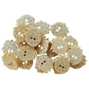 Accesorii creatie - lemn - nasturi capsuna, natur, set 20 buc, Colorarte