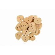 Accesorii creatie - lemn - nasturi inima, natur, 1.5cm, set 18-19 buc, Colorarte