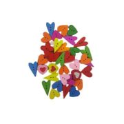Accesorii creatie - lemn - nasturi inima, diverse modele, diverse culori, set 20-22g, Colorarte