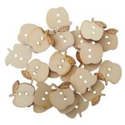 Accesorii creatie - lemn - nasturi mar, natur, set 30 buc, Colorarte