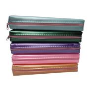 Penar neechipat CNX mare, 1 fermoar, diverse culori, vinilin, colori uni metalizate, 018