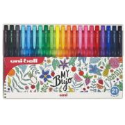 Pix cu gel Uni-ball Signo My Bujo UMN-155N, 0. 7mm, cu mecanism, corp semitransparent in culoarea scrisului, set 21 culori