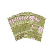 Plic color CNX, verde, 120g/mp, 130x180mm, model cu trandafir roz, set 10 buc