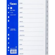 Index plastic calendaristic Ian-Dec Noki 59280ING, A4, portret, gri